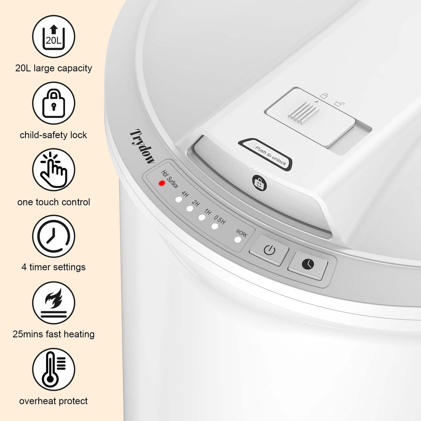 Ultra Large Capacity Towel Warmer Bucket, Rapid Heating with Timer, One-Button Digital Display Control, Safety Lock, Gifts for Him & Her, Auto Shut-Off, Fits 2 Large, Blankets, Bathrobes, PJ's