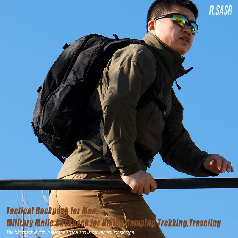 Tactical Motorcycle Backpack - 35L Military-Grade Design | Black Color