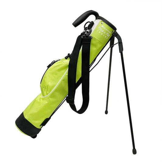 Orlimar Pitch 'N Putt Junior Golf Bag with Stand, Lime Green 25" Tall Ultra-Lightweight Kids Golf Club Bag for 7 or Fewer Clubs with 2 Way Divider Top 1 Zippered Pocket Shoulder Strap Carry Handle