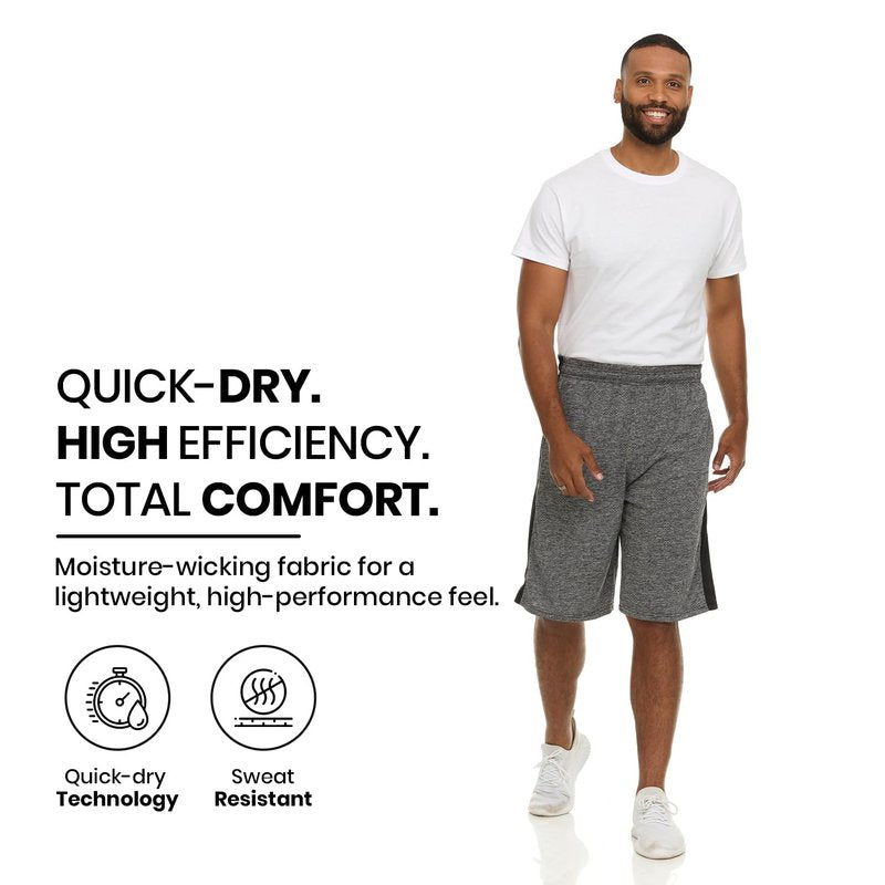 Essential Elements Athletic Shorts for Men - Men's Basketball Shorts - Sports Shorts for Workout, Gym, Running (3 Pack/Set A, Large)