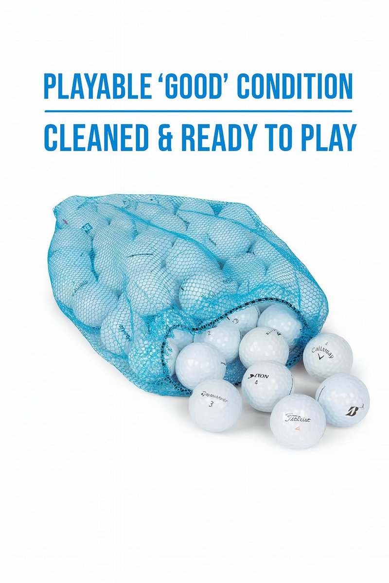 Clean Green Golf Balls | 48 Recycled Golf Balls | Titleist, Callaway, Taylormade | Pinnacle, Top-Flite, Kirkland | Washed & Graded | Good Condition As Seen on Shark Tank