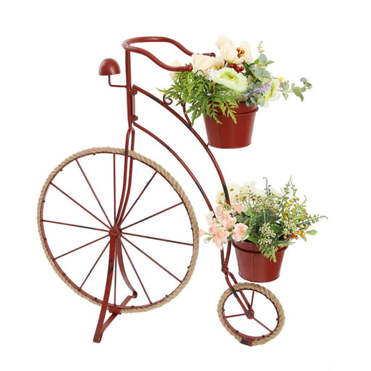 Plant Racks Bicycle Iron Plant Stand Outdoor Indoor Ornaments Planter Holder Flower Stand Flower Trough for Living Room Plant Racks Bonsai Stand Plant Holder (Color : Red)