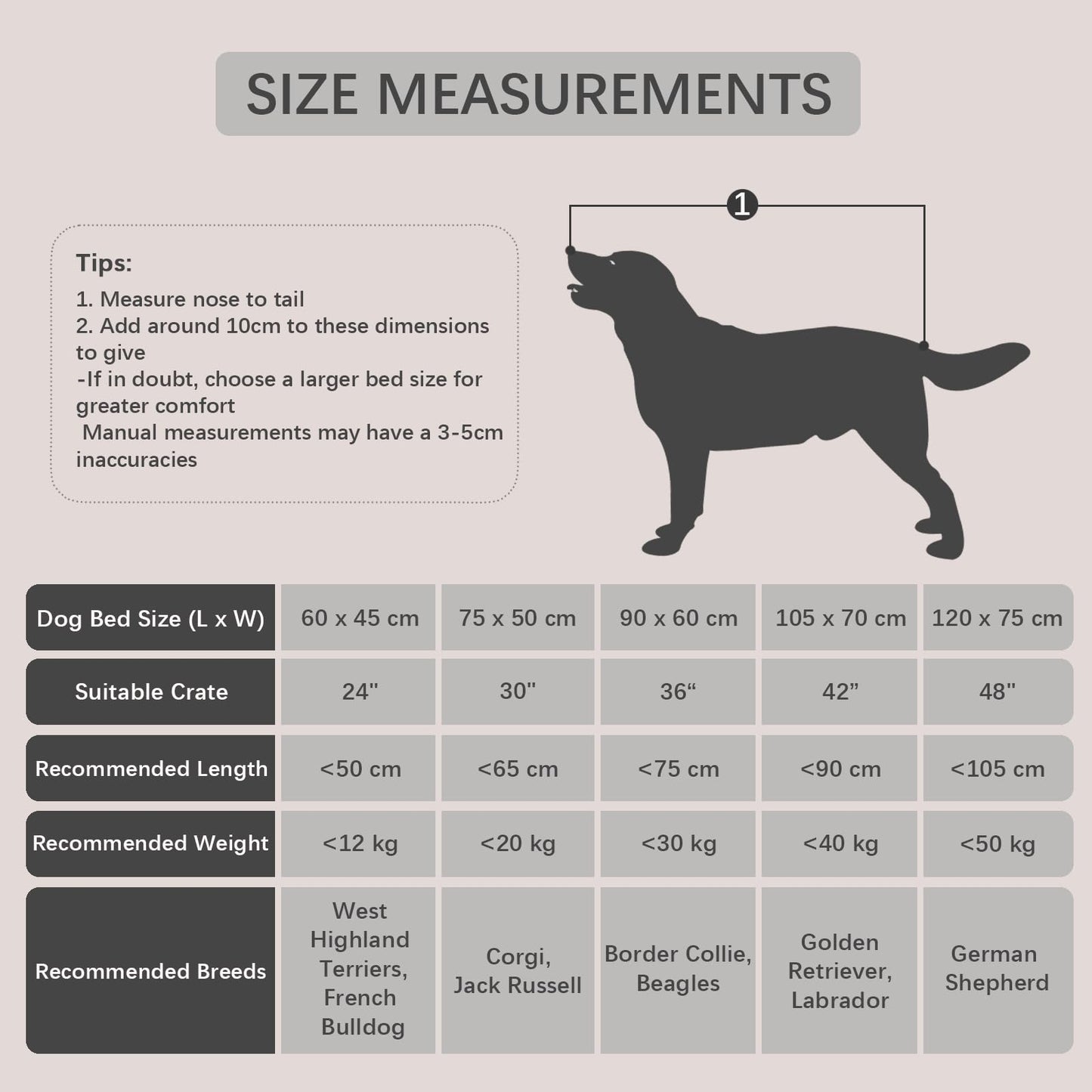 Jaspuriea Medium Dog Bed Washable Dog Crate Mattress Calming Fluffy Anti Anxiety Dog Beds Deluxe Plush Dog Mat with Anti-Slip Bottom,75x50x7cm