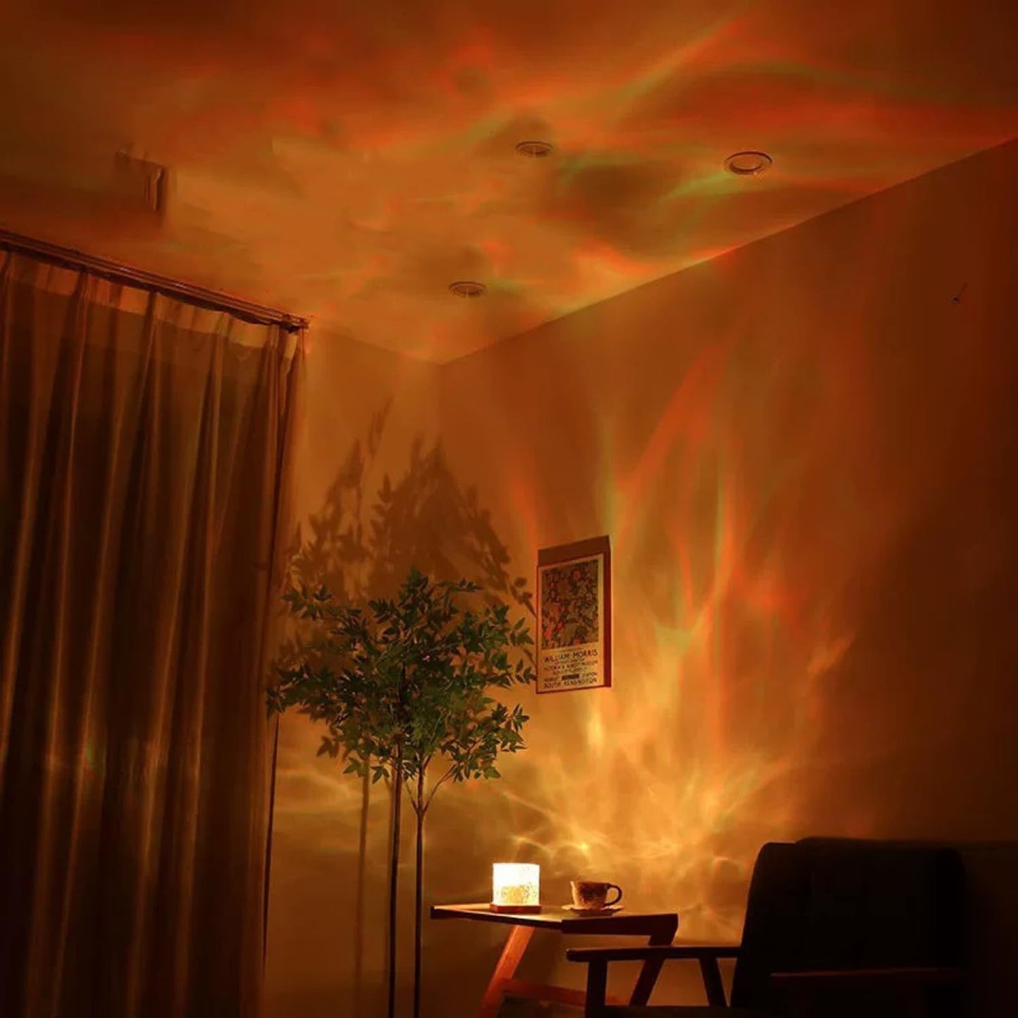 Growalleter Ocean Wave Projector Light, 16-Color Luminorthe Cube Lamp & App Remote, 3D Holographic Water Ripple Romantic Ambient Lighting for Child's Room, Meditation Relaxation, Night Light