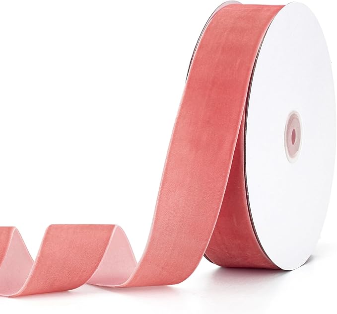 Rose Gold Velvet Ribbon 2" x 20Yd,Great for Gift Wrapping,Hair Bows Making, Wreaths,Wedding and Christmas Party Decoration (Rose Gold 2")