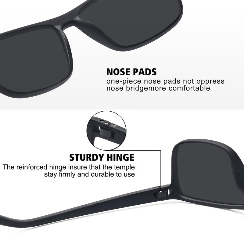 STORYCOAST Polarized Sunglasses for Men Women Classic Square Sports Fishing Running Golf Sun Glasses UV Protection