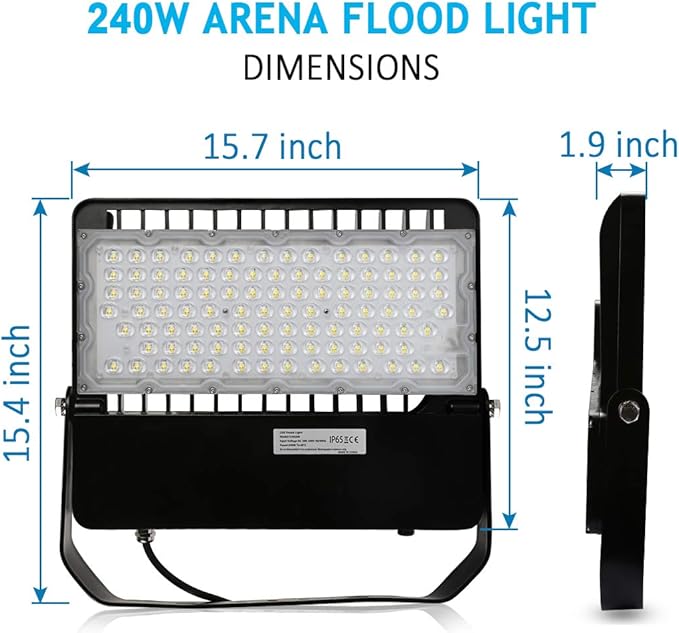 ledmo Super Bright LED Flood Light Outdoor Fixture with Dusk to Dawn Photocell - Commercial Grade Waterproof Floodlights for Large Stadiums, 5000K, 36000 Lumen (3 Pack)