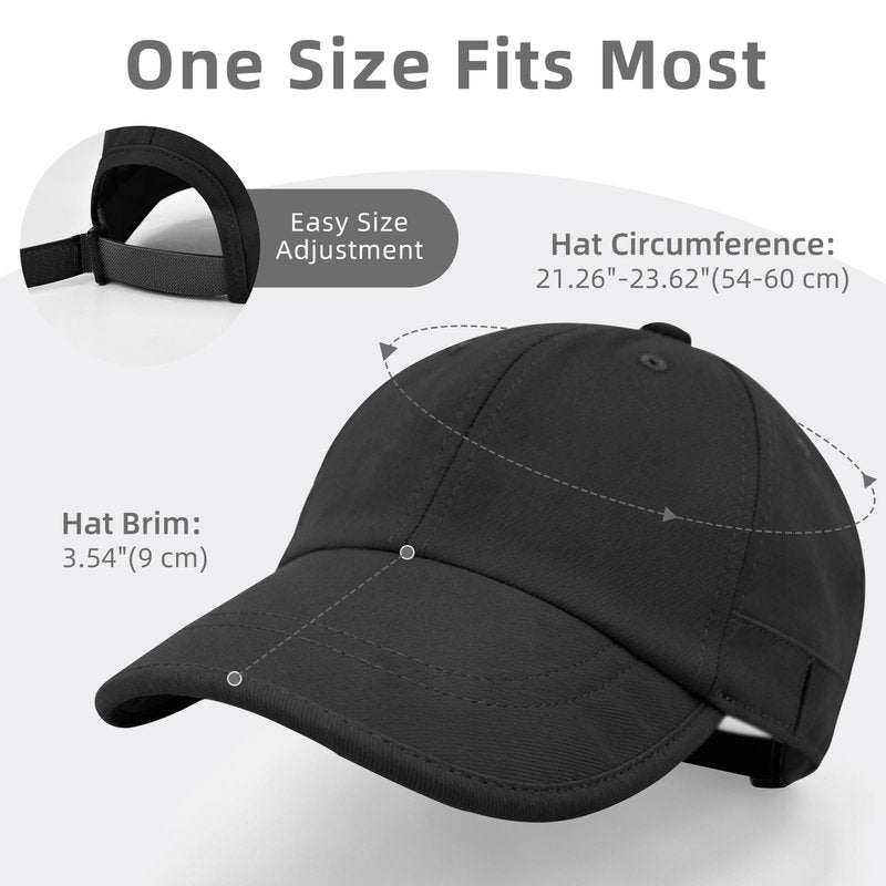 ZOORON Baseball Cap for Men Women, Dad Hat Unstructured Low Profile, Soft Brim Adjustable Plain Baseball Hat for Outdoor Golf(1 Pack-Black)