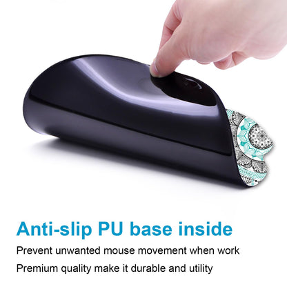 Ergonomic Mouse Pad with Wrist Rest Support Gel with Coaster, Cute Wrist Pad with Non-Slip Rubber Base, Easy Typing & Pain Relief, Blue Mandala