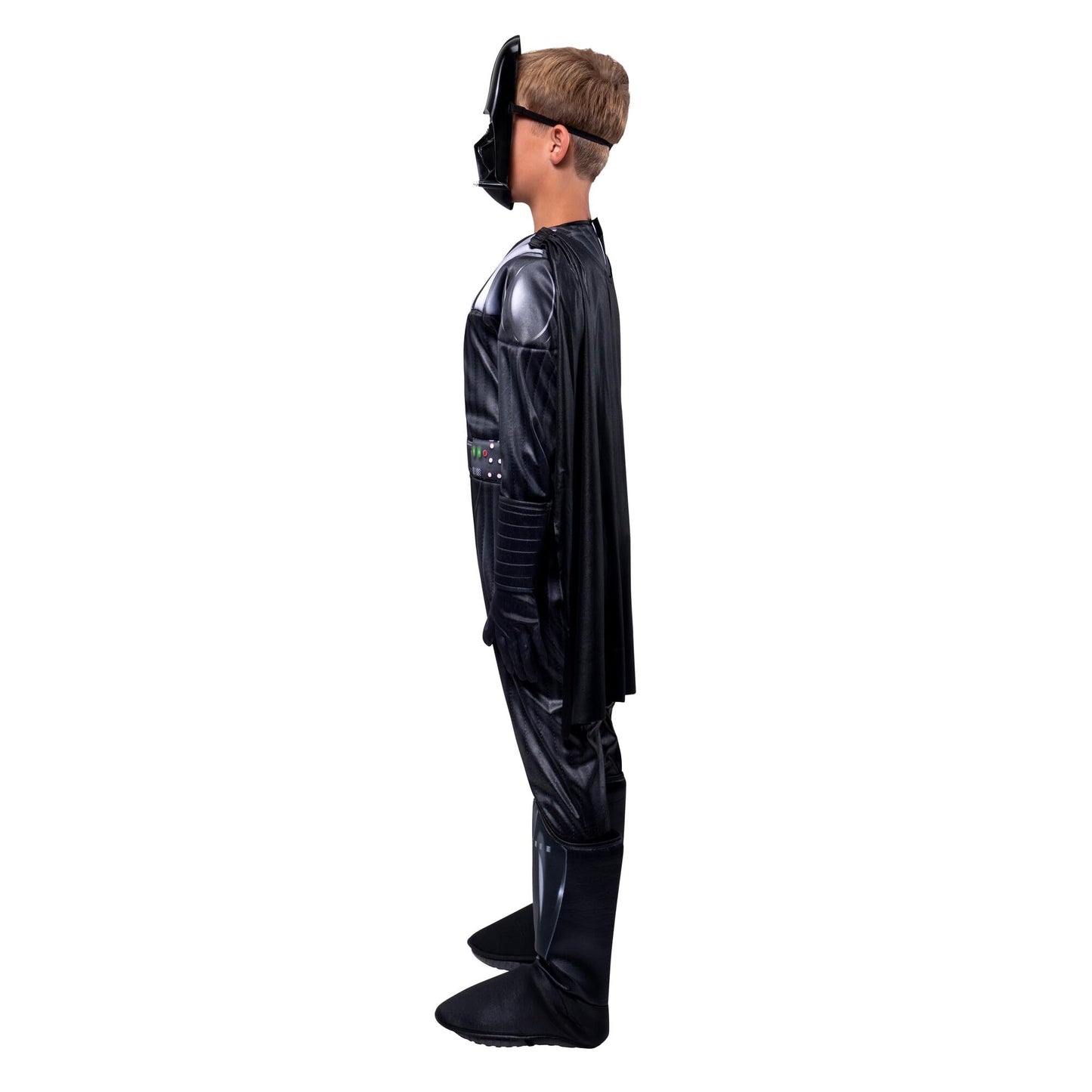 Star Wars Darth Vader Official Youth Costume - Premium Quality Padded Jumpsuit with Plastic Mask and Detachable Cape (S) Multi
