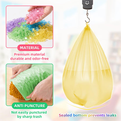 5l Bin Liners 200 Bags Small Pedal Bin Bags XUXRUS Thicken Leakproof Plastic Bags for Bathroom Office,Kitchen Desk Fit UK 5-8 Liter,0.8,1.1 Gal Colorful