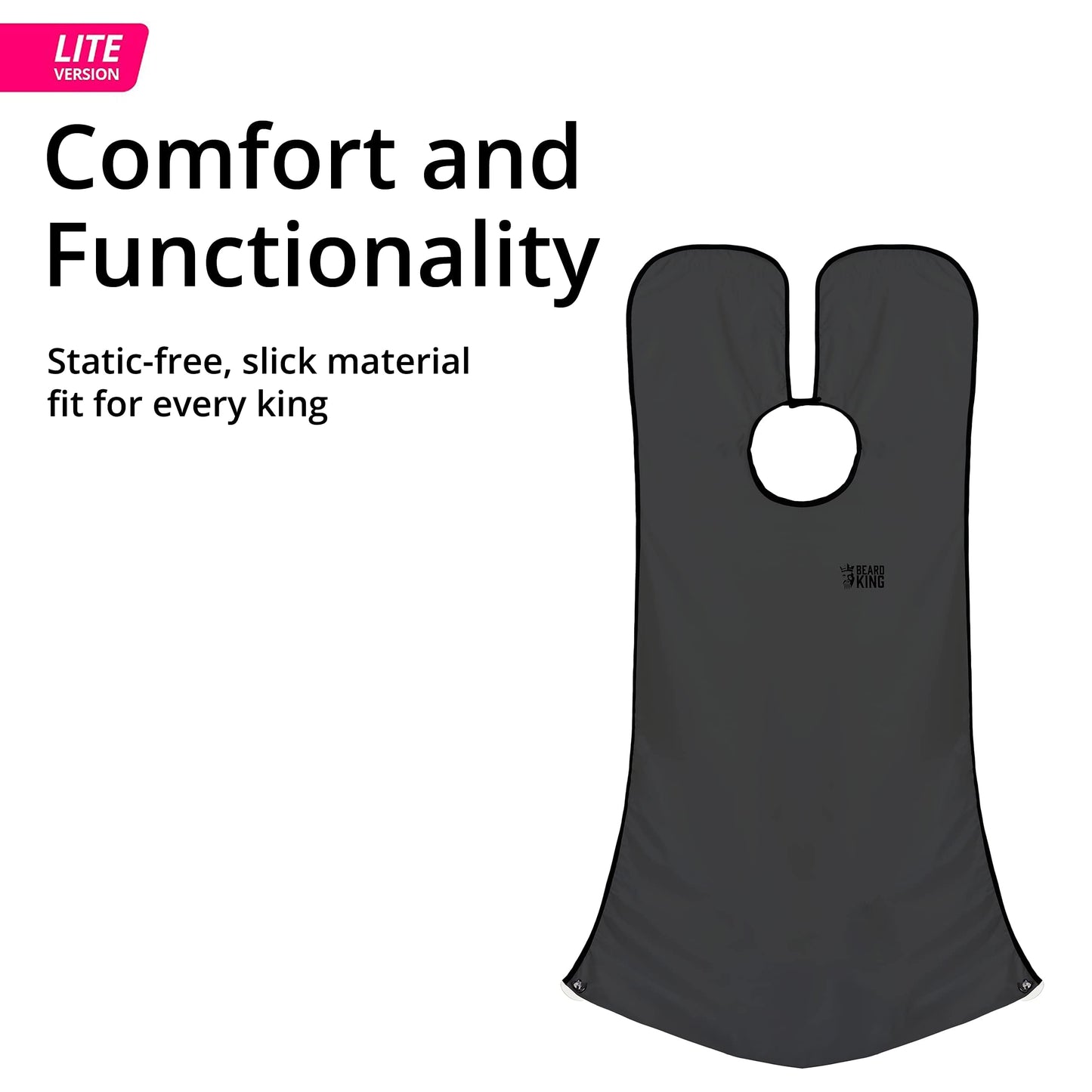 BEARD KING Beard Bib Apron - Shaving Set for Dad - As Seen on Shark Tank - Men's Hair Catcher for Shaving - Grooming Accessories, Black