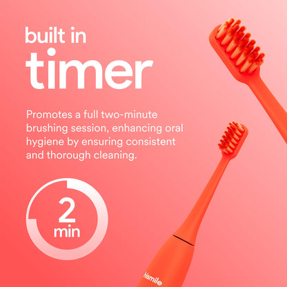 HISMILE Electric Toothbrush, 3 Brushing Modes, Smart Timer, Rechargeable Electric Tooth Brush for Adults and Children, Soft-Tapered Bristles, Mode Memory (Pink)