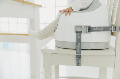 Bumbo 3-in-1 Multi-Seat for 6 to 36 Months, Travel Baby Feeding & Play Floor Seat, All-in-One Portable Booster with Tray & Toddler High Chair, Cool Grey