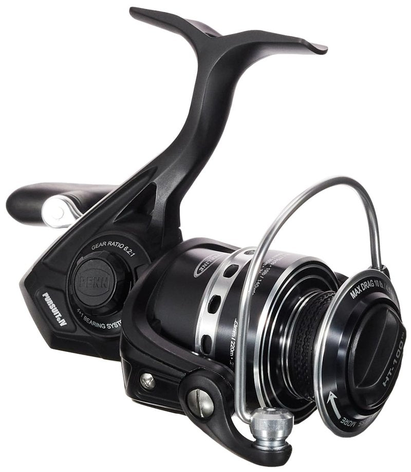PENN Battle II Spinning Inshore Fishing Reel, Size 6000 (PURIV2500), HT-100 Front Drag, Max of 25lb, 6 Sealed Stainless Steel Ball Bearing System, Built with Carbon Fiber Drag Washers, Black Silver
