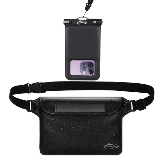 AiRunTech Waterproof Fanny Pack,Waterproof Phone Pouch for iPhone 15 14 13 12 11 Pro Max,IPX8 Waterproof Dry Bag for Snorkeling Beach Cruise Kayaking Pool Swimming(Phone Case + Waist Bag 2-Piece Set)