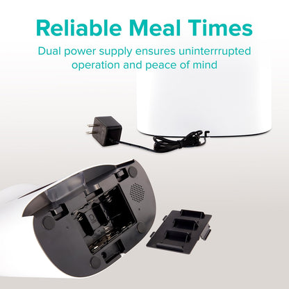 Arf Pets Automatic Pet Feeder Food Dispenser for Dogs, Cats & Small Animals – Features Distribution Alarms, Portion Control & Voice Recording – Timer Programmable Up to 4 Meals a Day