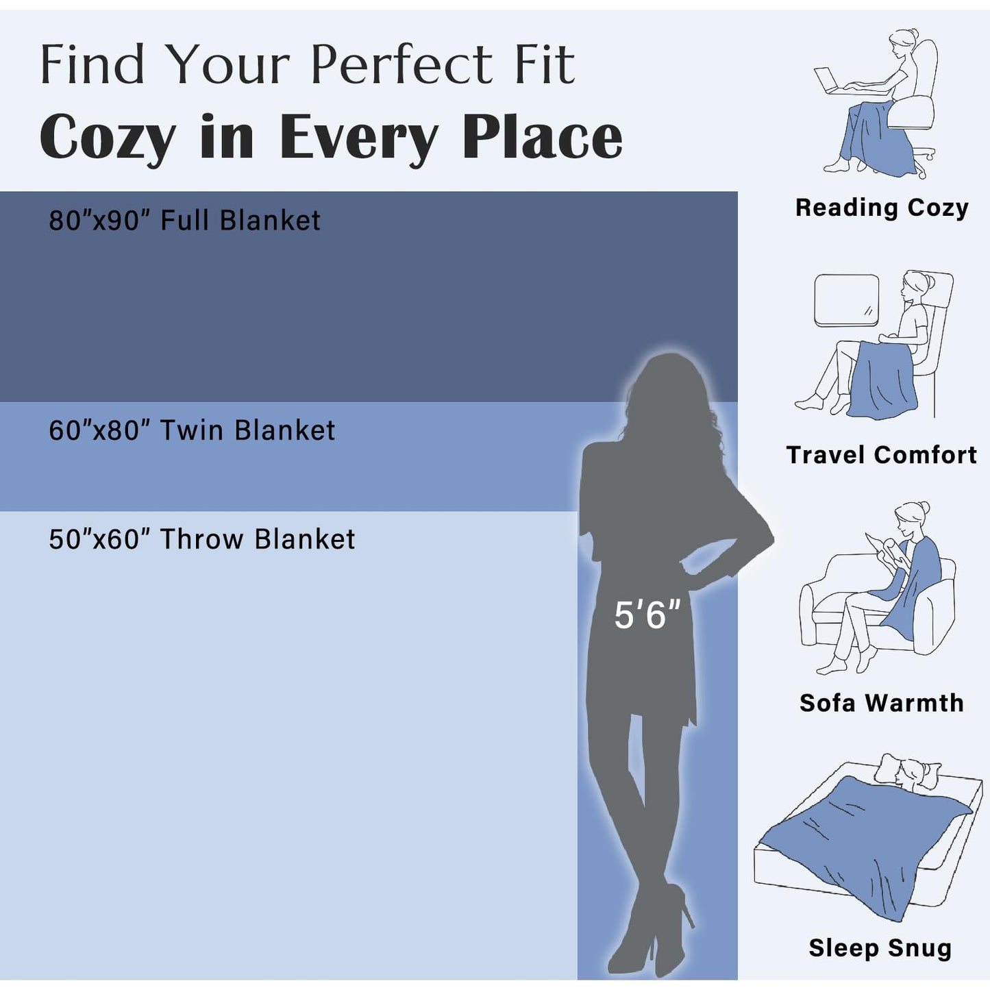 jinchan Boho 100% Cotton Muslin Twin Size 60x80 Inches Blanket Lightweight 4-Layer Quilted Soft Blue and White Floral Throw Blanket Green Accents Reversible Comfy Flower Summer Couch Bedroom Decor