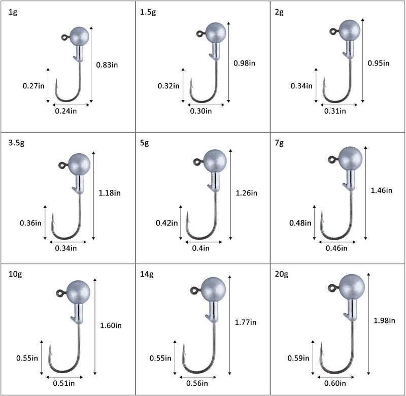 Goture Round Jig Head - Premium Jig Hooks for Freshwater & Saltwater Fishing | Ideal for Trout, Bass & Crappie