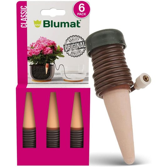 Blumat Classic Plant Watering Stakes - Self-Watering Insert for Indoor and Outdoor Plants - Automatic Slow Release Irrigation System for Potted Plants - Houseplant Care Device (6 Pack)