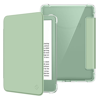 FINTIE Slim Case for 6" Kindle (11th Generation-2024/2022 Release), Ultra Clear Soft Flexible TPU Back Cover Light Shell with Auto Wake/Sleep for Kindle 2024/2022 11th Gen, Agave Green