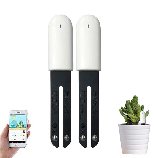 Soil Moisture Meter 4 in 1,Plant Water Monitor,Automatically detect Moisture/Temperature/Light/Fertility,Can Connect to Mobile Phone via Bluetooth,Hygrometer Sensor for Indoor Plants (2pc)