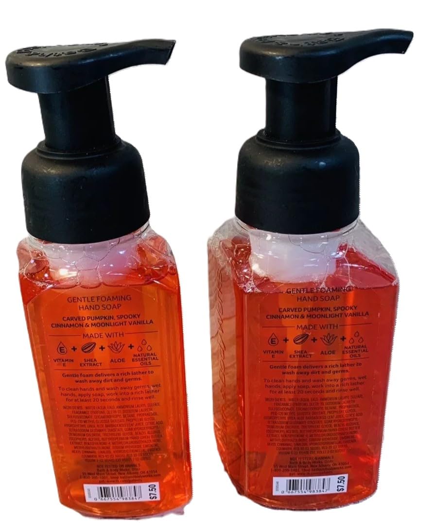Bath & Body Works Purrfect Pumpkin Gentle Foaming Hand Soap 8.75 Ounce 2-Pack (Purrfect Pumpkin), 17.5 Ounce, 1.47 pounds