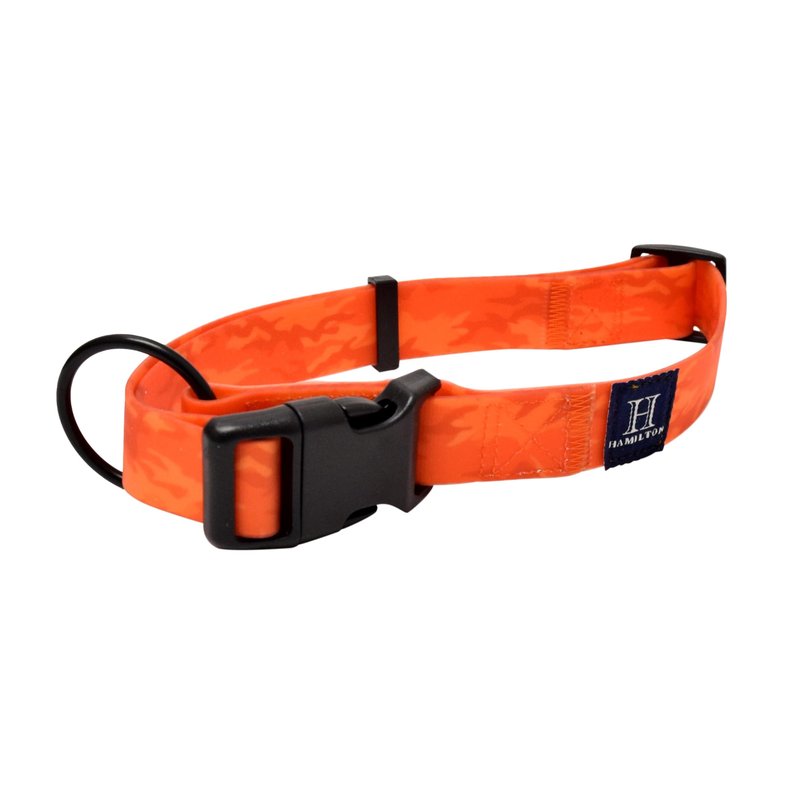 Hamilton Adjustable Waterproof Dog Collar, Orange Camouflage, 5/8" Wide, Small/Medium