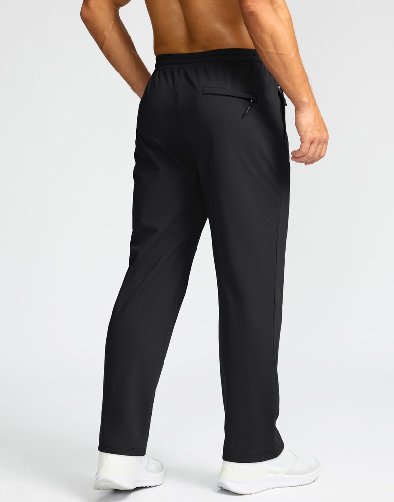 G Gradual Men's Fleece Lined Pants with 3 Zipper Pockets Water Resistant Winter Warm Hiking Pants Athletic Sweatpants for Men