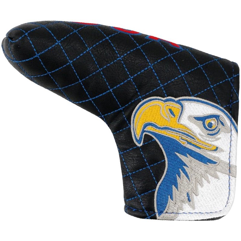 PINMEI Golf Head Covers Blade Putter Cover Blade Headcover Magnetic American Flag Headcovers Fit for Titleist Callaway Ping Taylormade Cobra Ect. (Black/Blue American Flag Putter Cover)