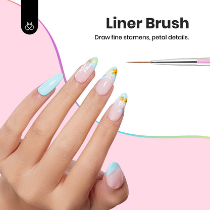 Beetles 31pcs Nail Art Brushes, Dotting Tools, Nail Art Pens, Dust Brush, Striping Liner Fingernail Drawing Pens with Palette Holder All in One for Starter Manicure Design Set