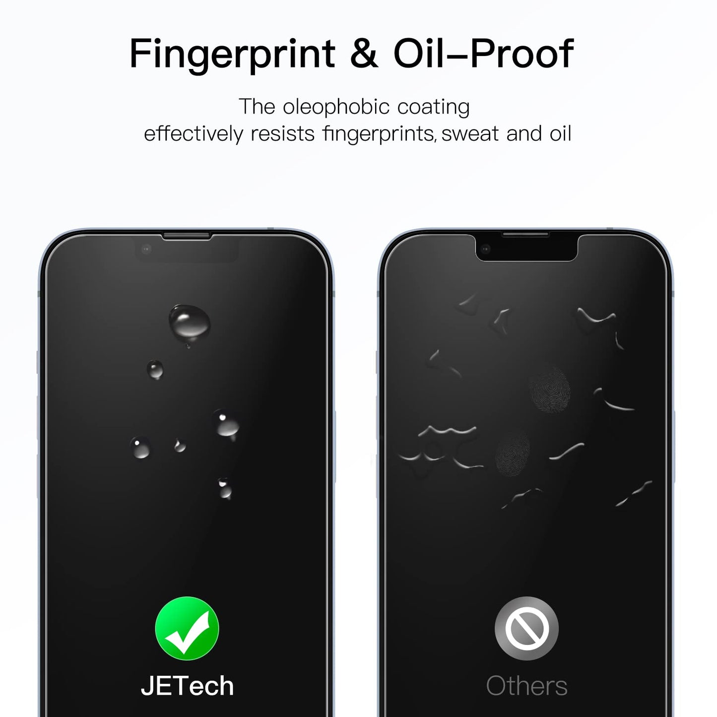JETech Full Coverage Screen Protector for iPhone 16e 2025, iPhone 13/13 Pro 6.1-Inch, Tempered Glass Film with Easy Installation Tool, Case-Friendly, HD Clear, 3-Pack