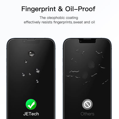 JETech Full Coverage Screen Protector for iPhone 16e 2025, iPhone 13/13 Pro 6.1-Inch, Tempered Glass Film with Easy Installation Tool, Case-Friendly, HD Clear, 3-Pack
