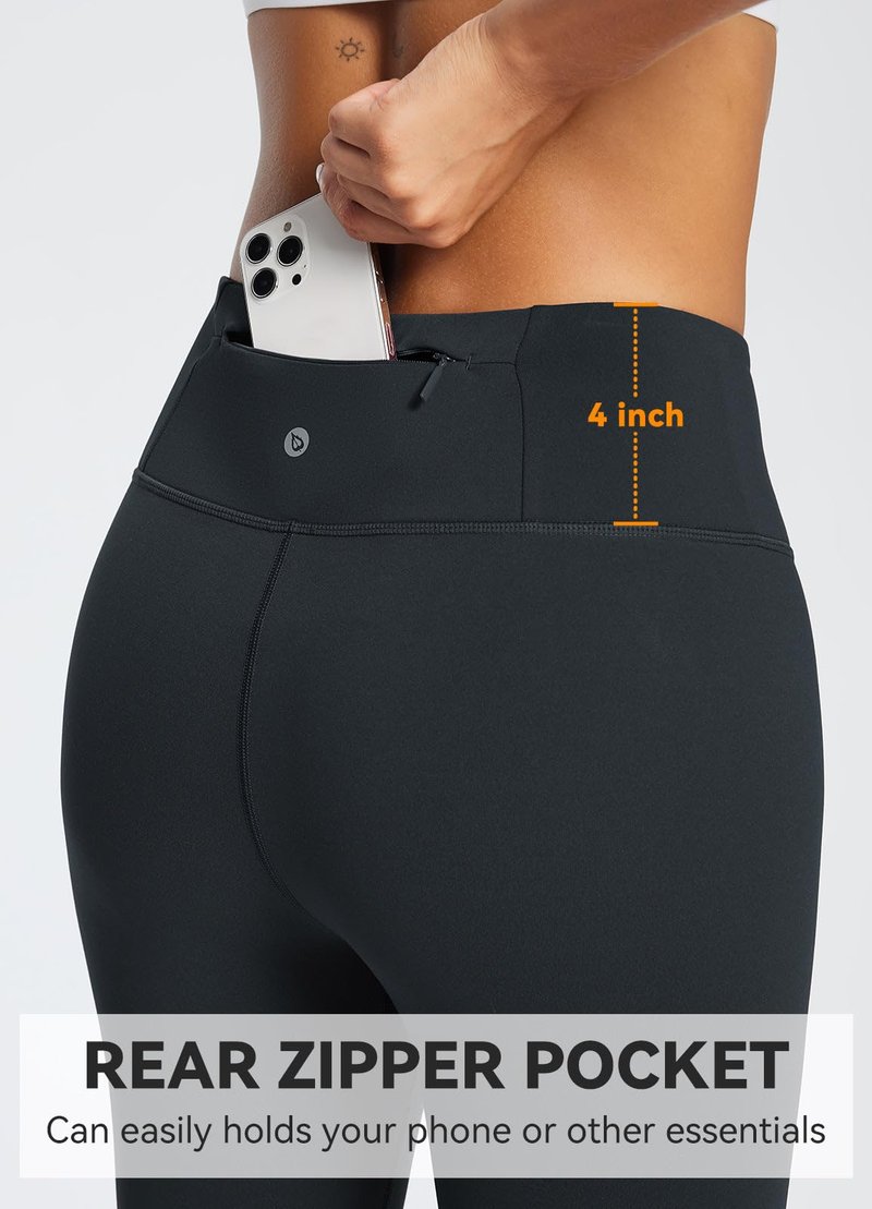 baleaf Fleece Lined Leggings for Women Water Resistant Thermal Hiking Pants Running Gear Skiing Tights Cold Weather Black XL