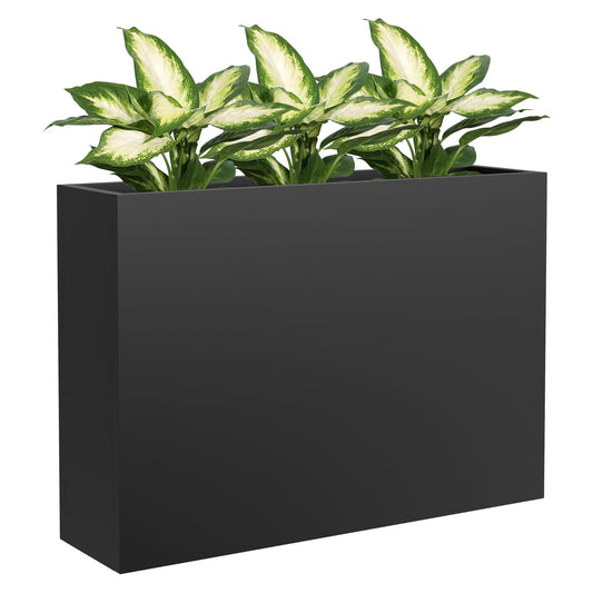 DorBuphan Metal Tall Planter 38" L x 10" W x 26" H, Long Rectangular Planter Box with Drainage Holes & Removable Shelf – Heavy Duty Steel Planter for Tall Plants, Flowers or Shrubs