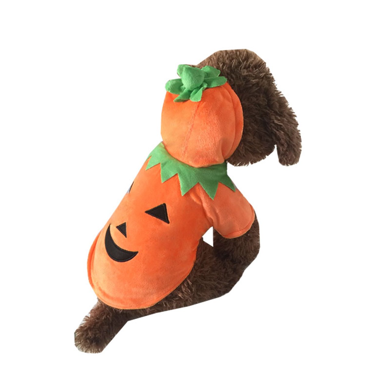 Mogoko Dog Cat Halloween Pumpkin Costume,Pet Cosplay Costumes,Puppy Warm Outfits Fleece Hoodie Animal Autumn Winter Clothes (S Size)