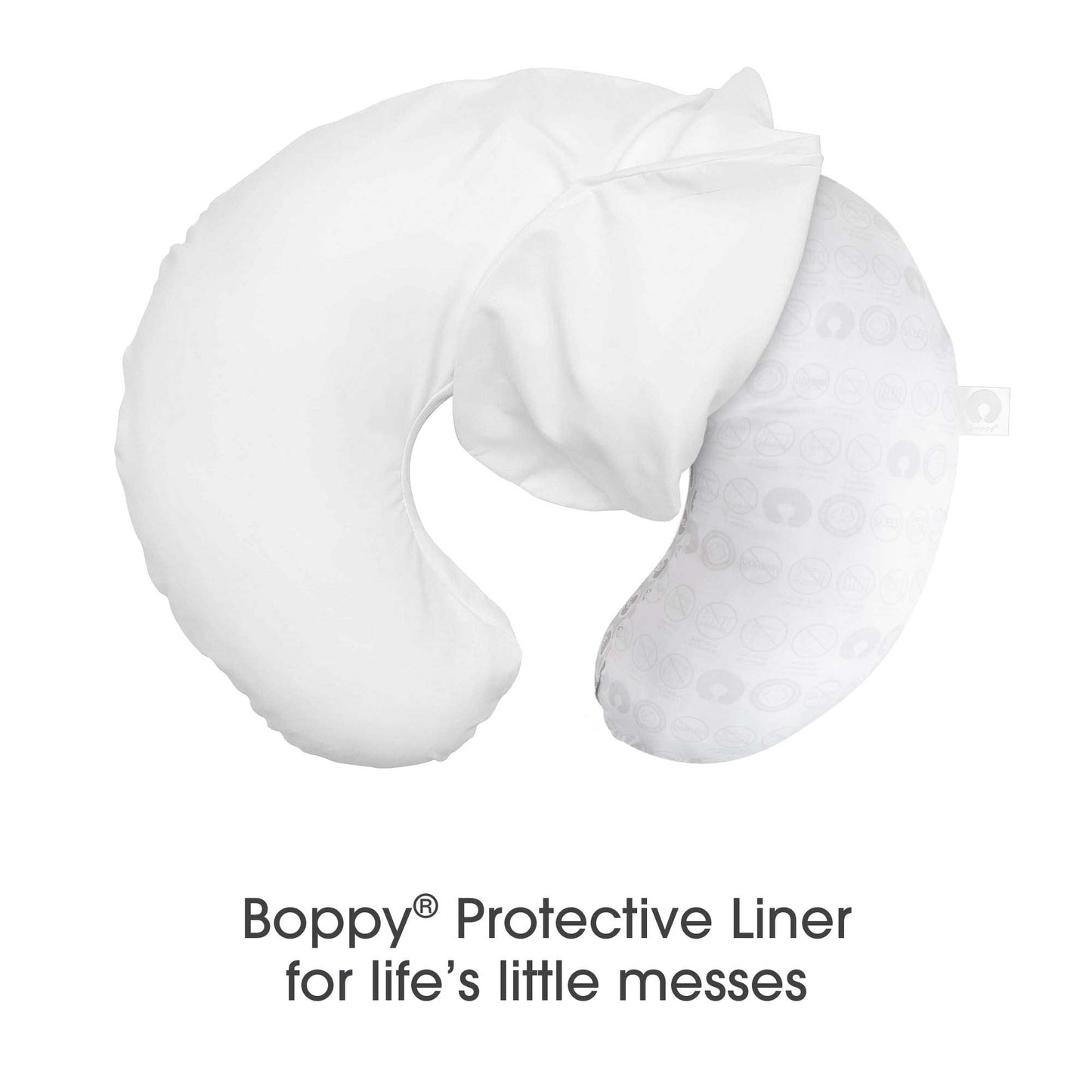 Boppy Original Nursing Pillow Liner, Bright White, Machine Washable and Wipeable, Extends Time Between Washes, Liner Only