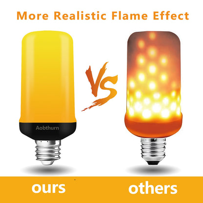 aobthurn Flame Light Bulbs, 4 Modes LED Flame Effect Light Bulb, E26 Base Flickering Light Bulb with Gravity Sensor,Flickering Light Bulbs Halloween Home Party (4 Pack)