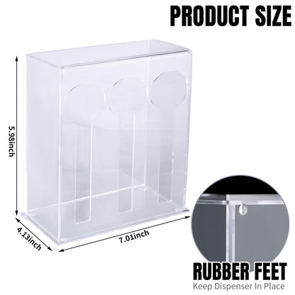 Vesici Plastic Utensil Dispenser Acrylic Utensil Dispenser Silverware Organizer Holder for Kitchen and Restaurant for Halloween Christmas(3 Compartment,Clear)