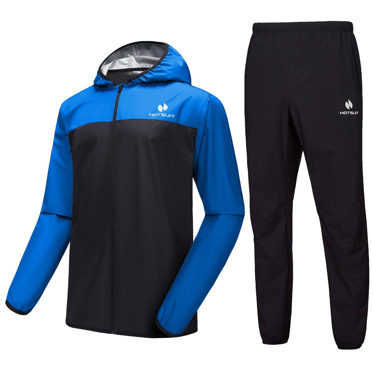 HOTSUIT Sauna Suit for Men Sweat Suits Gym Workout Exercise Sauna Jacket Pant Full Body, Blue, S