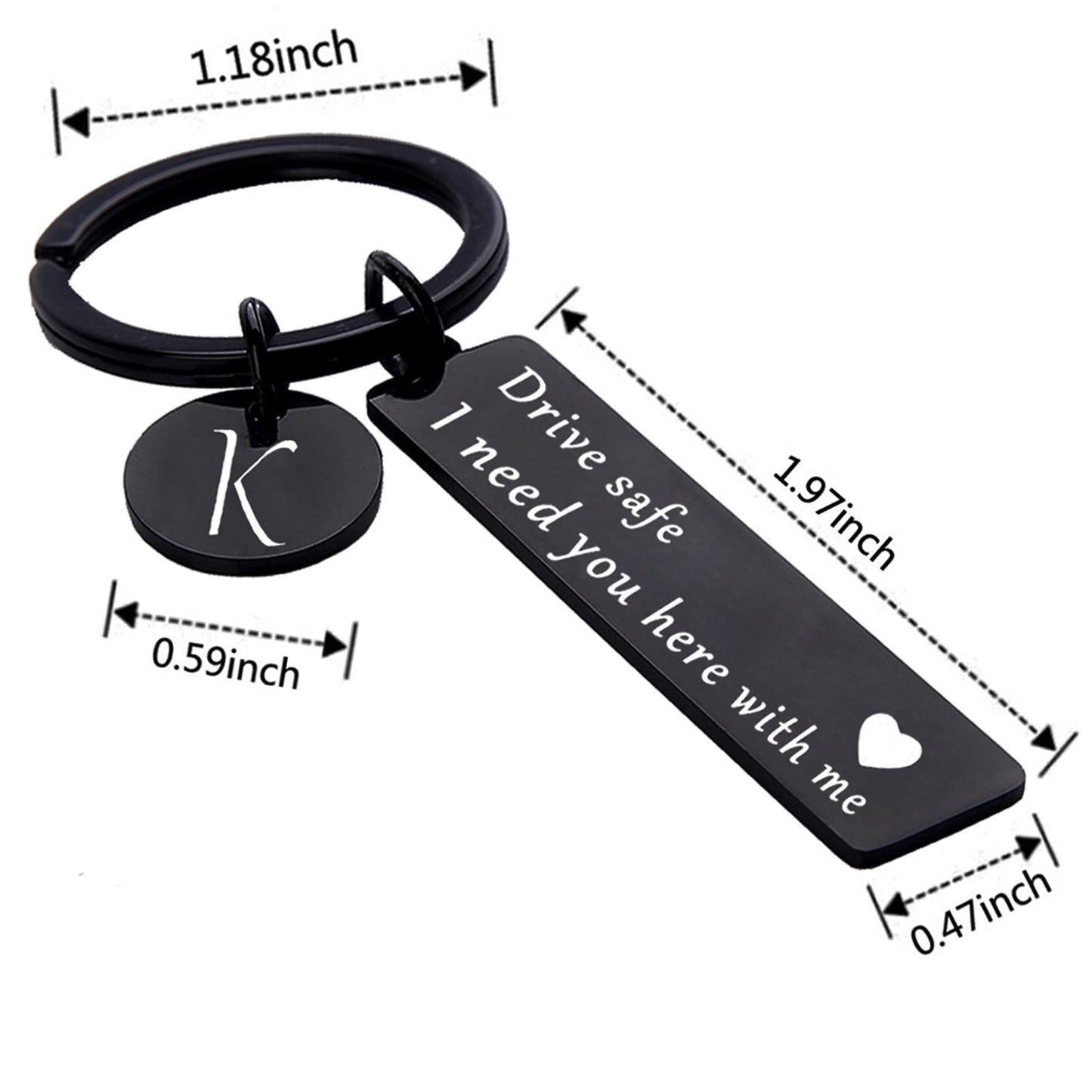 Chasing DreamsMRL drive safe keychain for him her - key chains for men i need you here with me i love you gifts for boyfriend husband handsome birthday anniversary christmas(Black K)