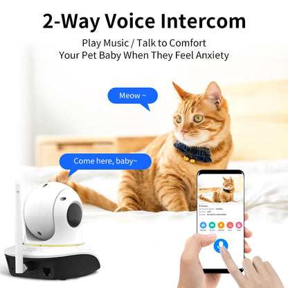 VSTARCAM Pet Camera with Laser, 3MP 2.4GHz WiFi Interactive Dog & Cat Laser Toy with Night Vision, Motion Detection Alerts, APP Remote Control Indoor Security Camera for Pet Monitoring