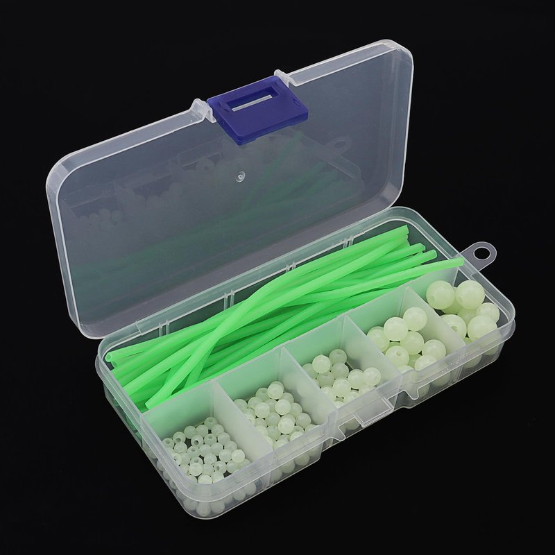 OriGlam Luminous Fishing Beads Glow Fishing Beads Fishing Rigs & Luminous Tube Line, Luminous Rigging Tube Fishing Angling Glow Tubing Tool for Fishing Rigs