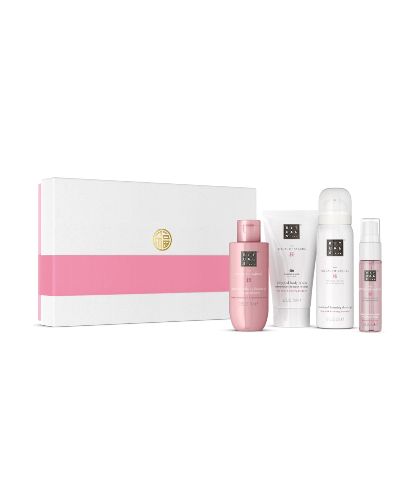 RITUALS Gift Set The Ritual of Sakura Small - Four Skincare Products Enriched with Cherry Blossom and Rice Milk - Bath Gift Box with Renewing Properties