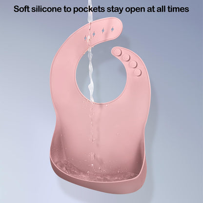 Eascrozn Silicone Bibs for Babies Toddler Set of 3, BPA Free, Soft Adjustable Waterproof Bibs for Feeding Essentials