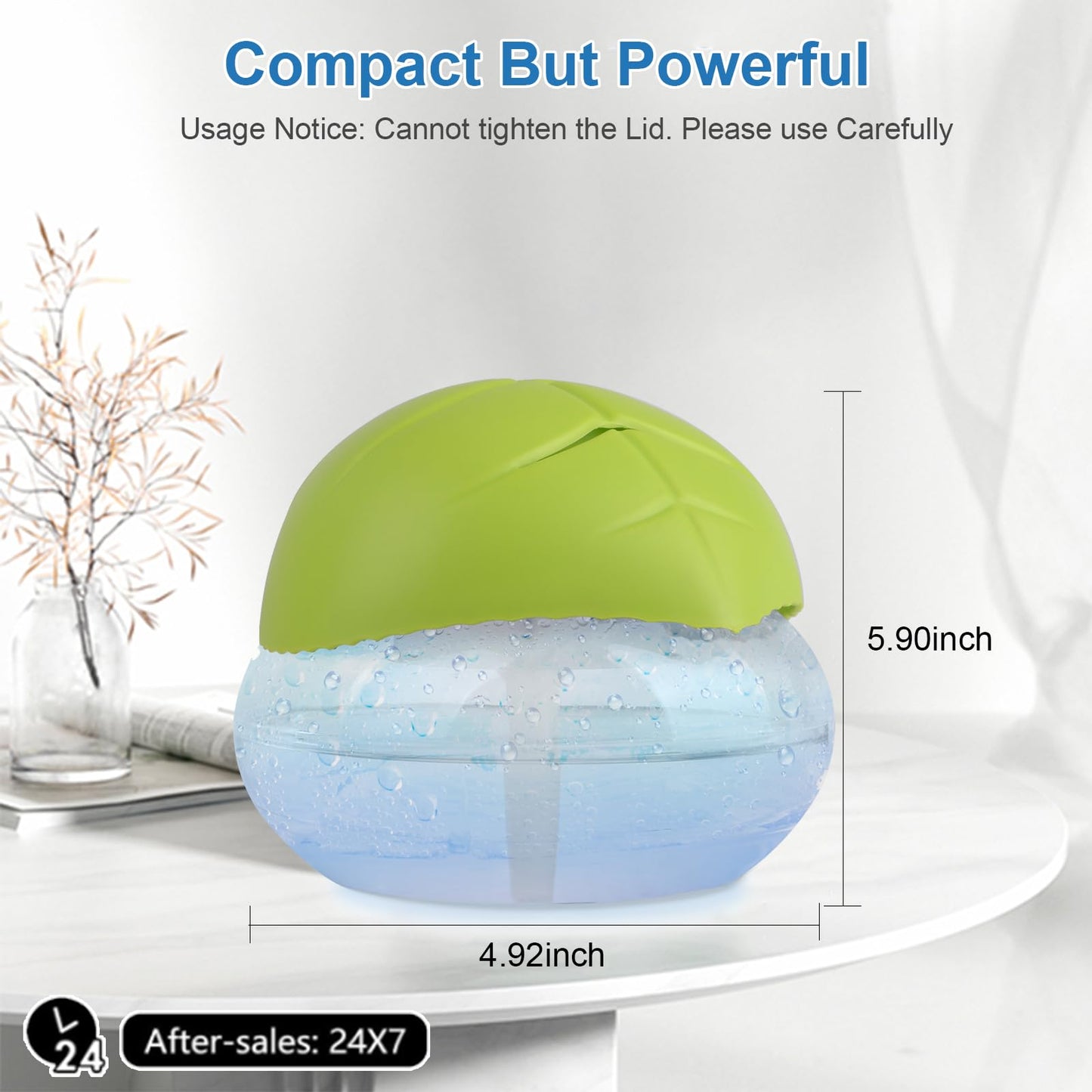 ap airpleasure Water-Based Purifier Air Washer, Air Revitalizer & Freshener, Air Fresher with 7 LED Color Changing Light for Rooms (Green)