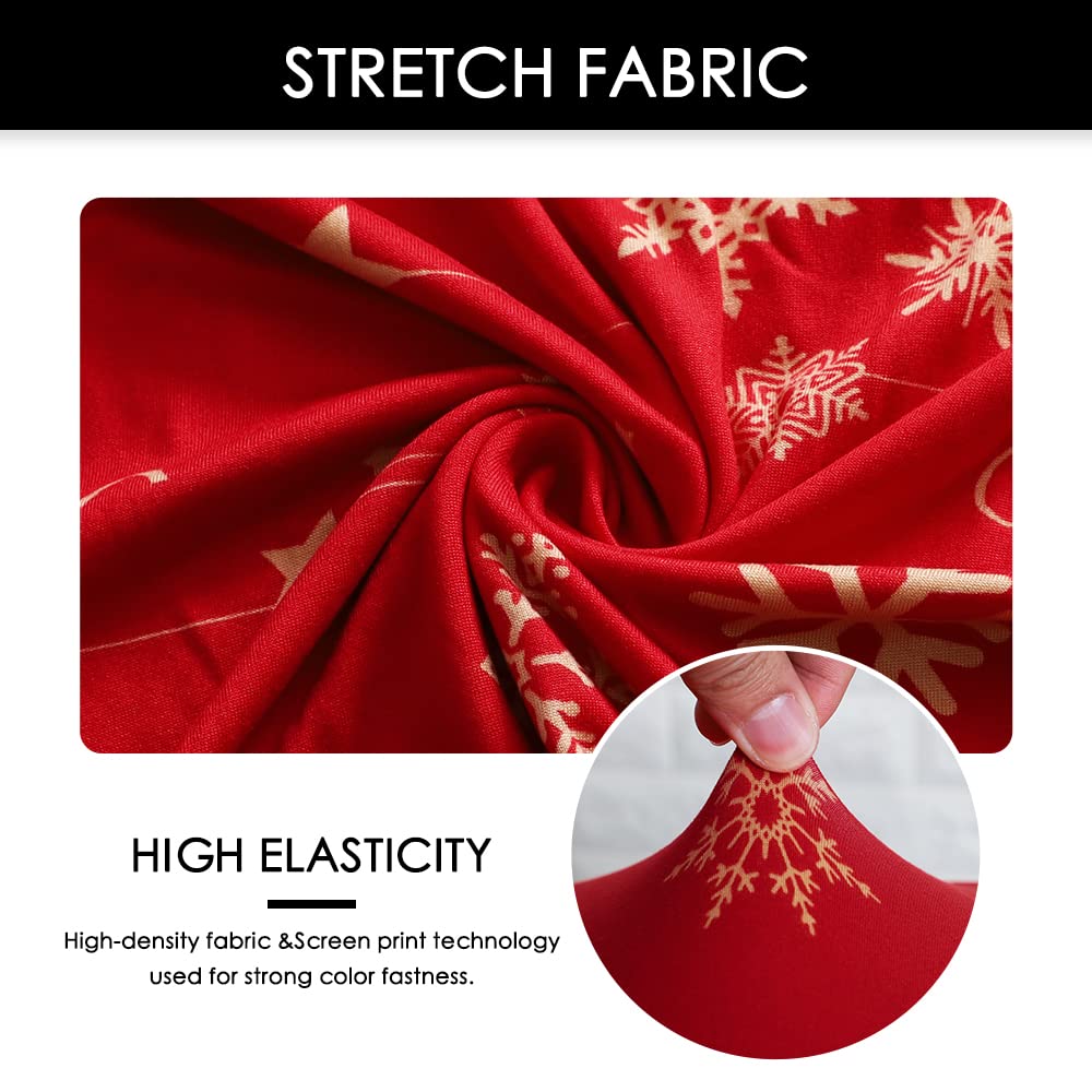 FORCHEER Christmas Dining Room Chair Covers Set of 4 Stretch Christmas 4 Pieces Kitchen Chair Slipcovers Protector Spandex Washable Parsons Chair Cover Christmas Decor