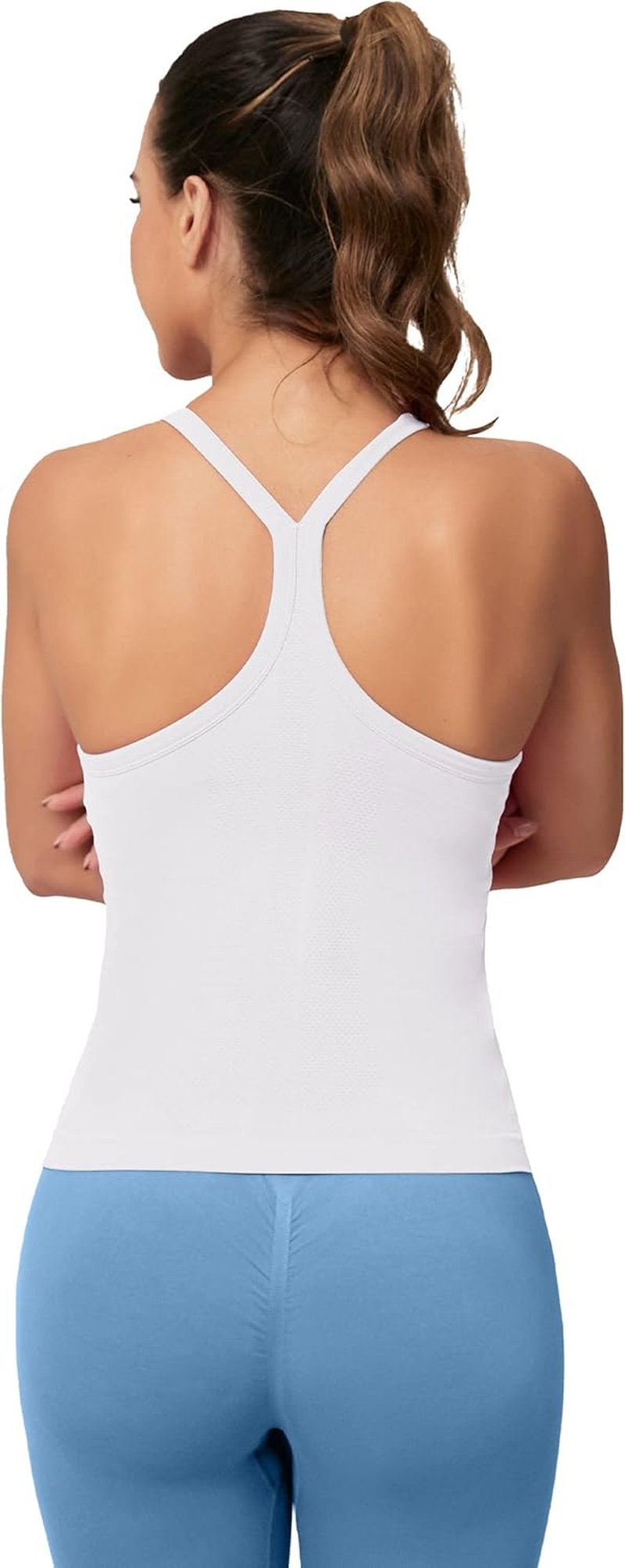 Workout Tank Tops for Women - Built-In Bra Sleeveless Gym & Yoga Shirts | Seamless Racerback Design