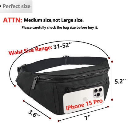 Fanny Pack for Men Women,Crossbody Waist Bag Pack,Belt Bag for Travel Walking Running Hiking Cycling,Easy Carry Any Phone,Wallet