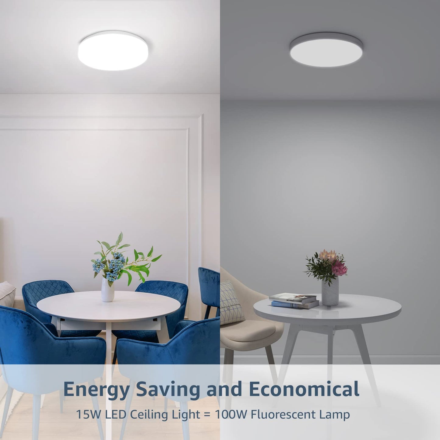 Lepro Bathroom Light, 15W 1500lm Ceiling Lights, 100W Equivalent, Waterproof IP54, Small, Dome, Modern, Flush Ceiling Light for Kitchen, Bulkhead, Toilet, Porch, Bedroom, Utility Room and More